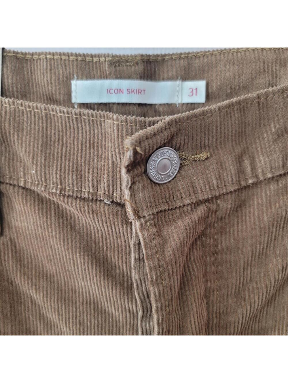 Levi's Icon Corduroy Mini Skirt Y2K Indie Academia 31 New - Picture 2 of 7